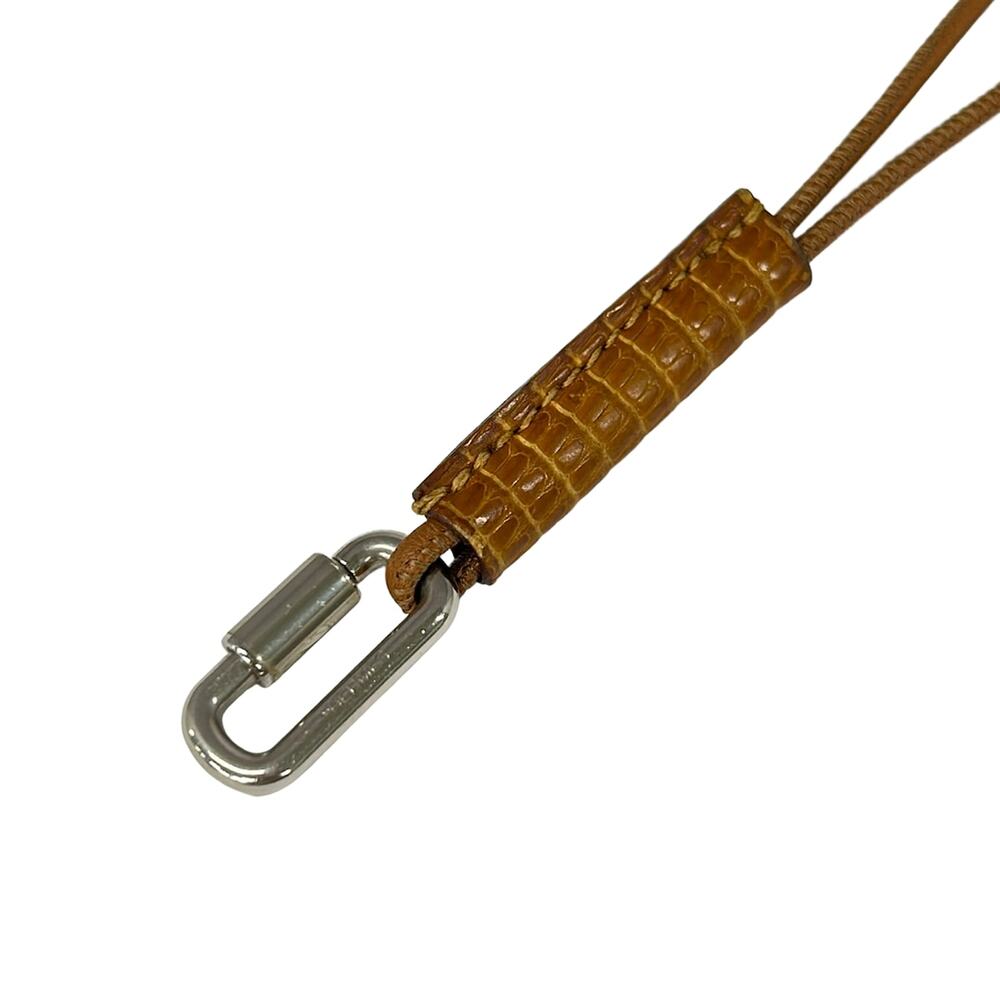 Hermès Curiosite Necklace Brown Silver Leather